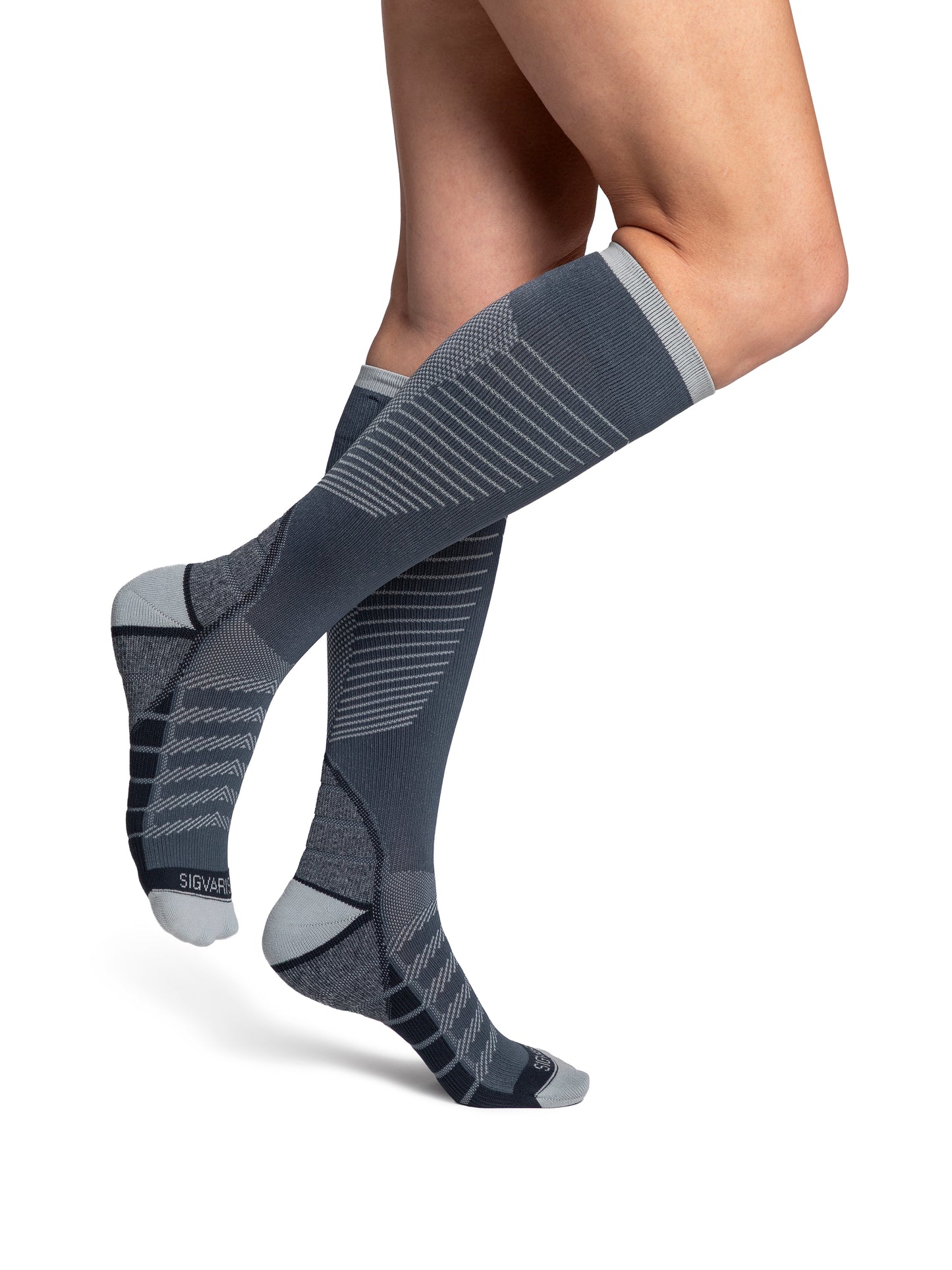 Woman wearing Sigvaris Motion Flow Tech compression socks