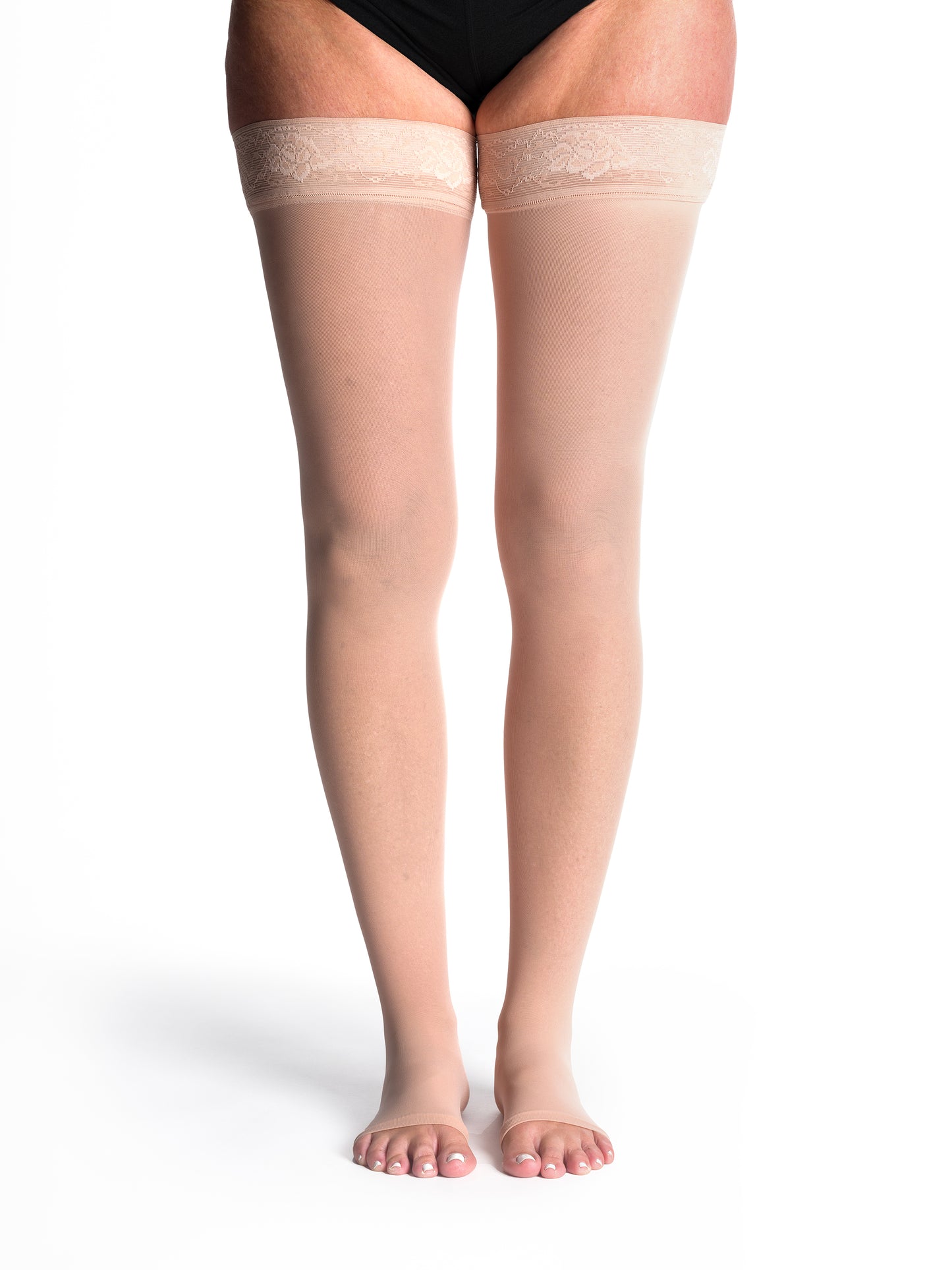 Women's Style Sheer Thigh-High Open-Toe in Warm Sand