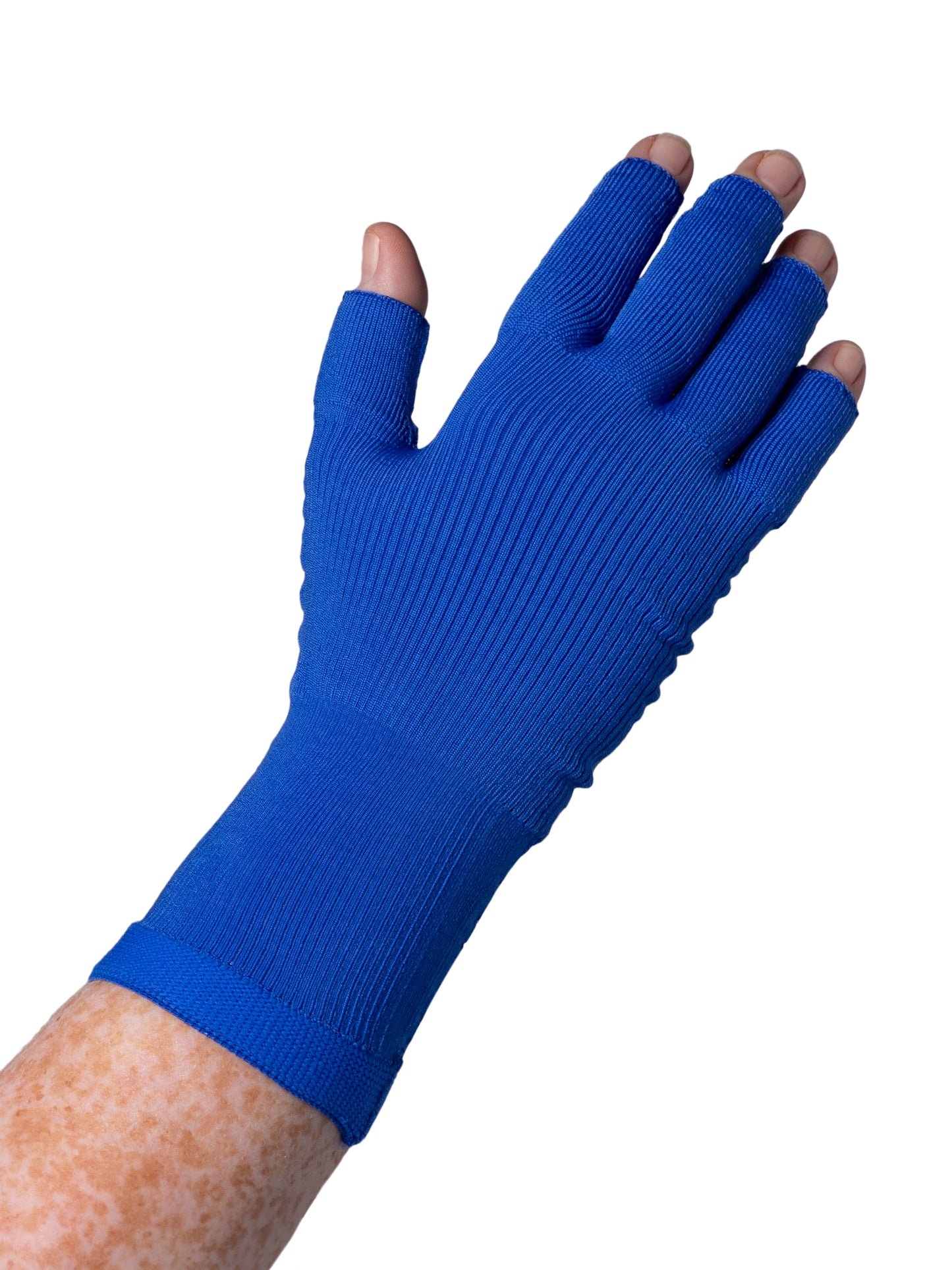 Women's Secure Glove in blue, providing compression and support for all-day comfort.