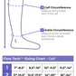 Size chart for Sigvaris Motion Flow Tech compression socks