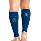 Woman wearing SIGVARIS Performance Sleeves compression calf sleeves in the color Blue