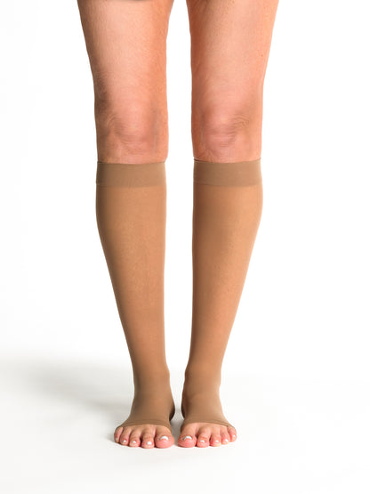 Women's Style Sheer Calf Open-Toe 20-30mmHg in Cafe