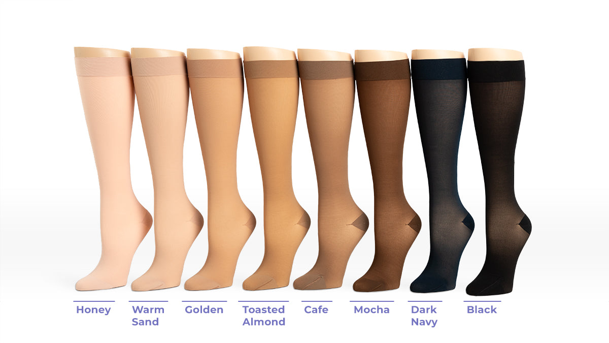 SIGVARIS Women's Style 780 Open Toe Compression Socks - 20-30mmHg, Suntan, Medium/Long Calf