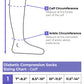 Sizing chart for Sigvaris Specialty Diabetic Compression Socks