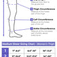 Size chart for Sigvaris Style Medium Sheer women's compression thigh-highs
