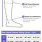 Size chart for Sigvaris Style Sea Island Cotton compression socks