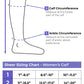 Size chart for Sigvaris Style Sheer women's compression knee-highs