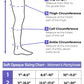 Size chart for Sigvaris Style Soft Opaque compression pantyhose