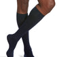 Man wearing Men's All-Season Merino Wool Calf compression socks in the color Navy