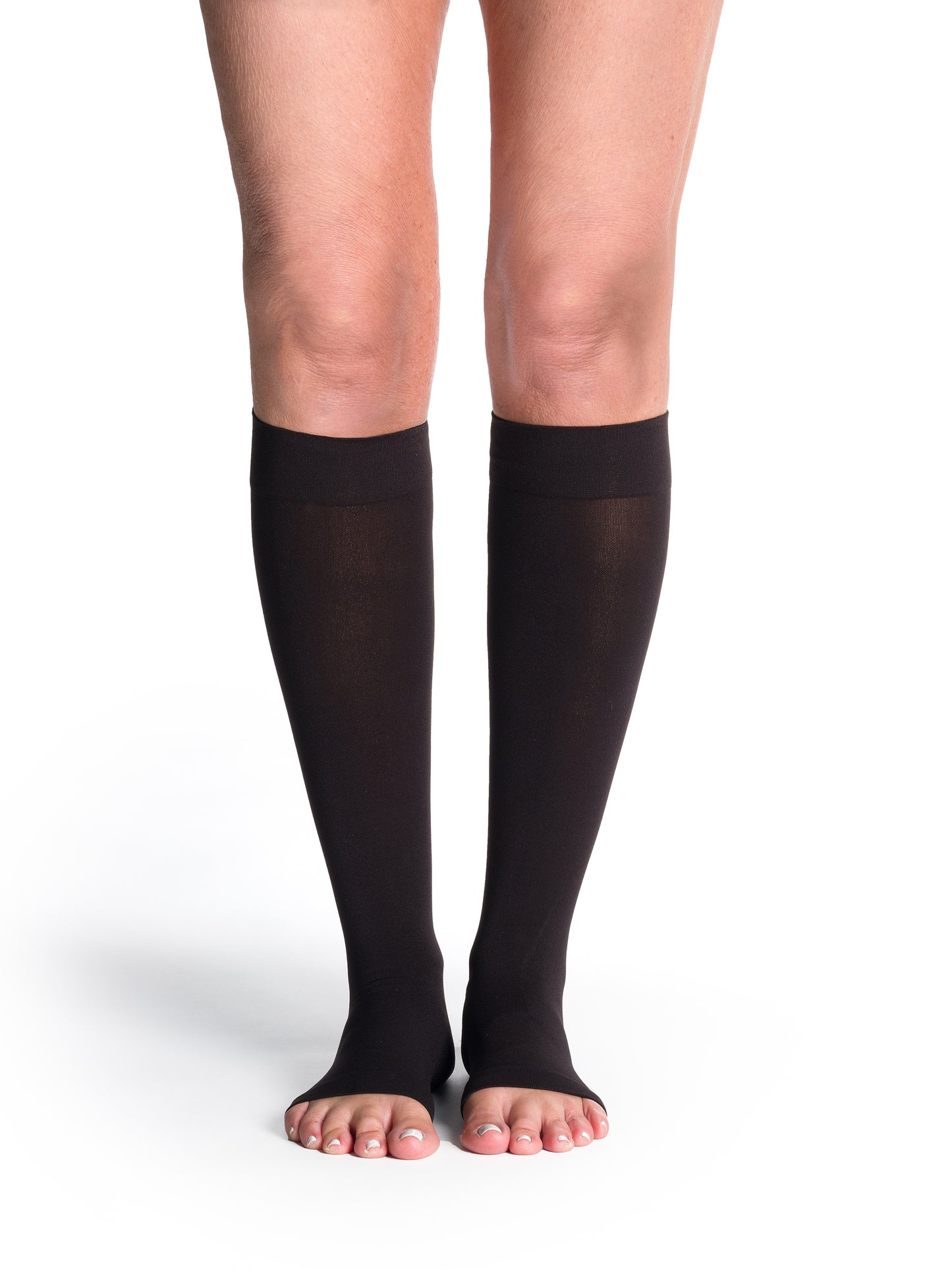 Sigvaris Style Soft Opaque Open Toe Calf Knee High 20-30mmHg Black