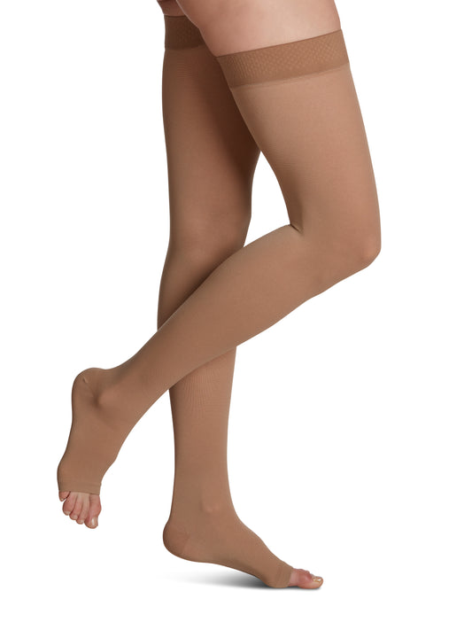 Women's Essential Opaque Thigh-High Open Toe