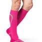 Man wearing Sigvaris Men's Motion High-Tech compression socks in the color Pink